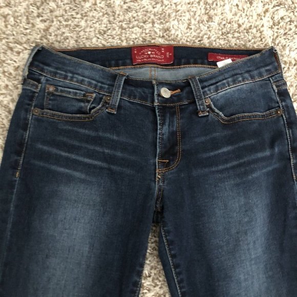 Lucky Brand Charlie Skinny Jeans  Solid Denim Dark Wash Casual Cotton Size 26/2 - Picture 4 of 11
